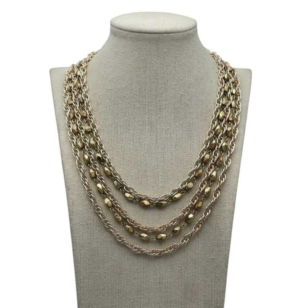 Coro Multi-Strand Gold-Tone Chain Mid-Century Vintage Necklace